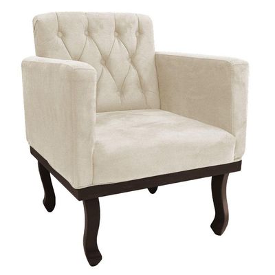 Kit Diva Recamier Diana 160cm Lado Direito e 01 Poltrona Classic Suede Bege