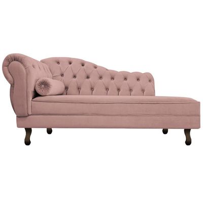 Diva Recamier Diana 140cm Lado Direito Linho - Adj Decor Cor Rosê