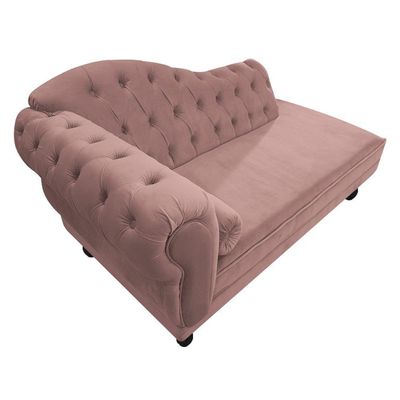 Diva Recamier Diana 140cm Lado Direito Linho - Adj Decor Cor Rosê