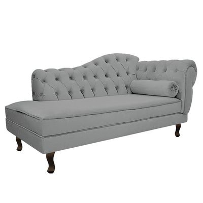 Diva Recamier Diana 130cm Lado Esquerdo Corano - Adj Decor Cor Cinza