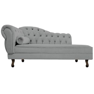 Diva Recamier Diana 130cm Lado Direito Corano - Adj Decor Cor Cinza