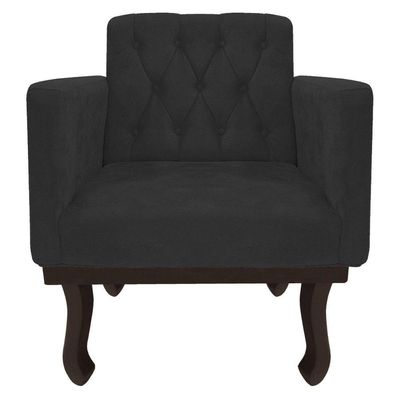 Kit Diva Recamier Diana 130cm Lado Esquerdo E 02 Poltronas Classic Corano - Amarena Móveis Cor Preto