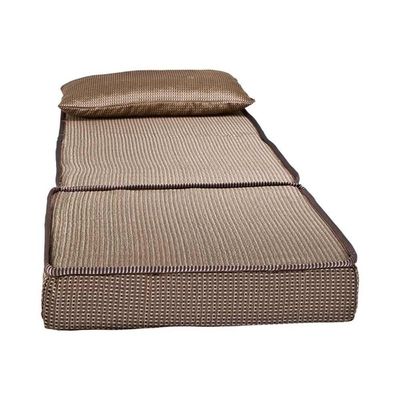 Sofá Cama Solteiro Luck Puff D23 Tecido Marrom Quadriculado - Luckspuma