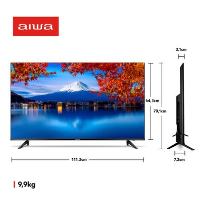 Smart TV AIWA 50” Android 4K Borda Ultrafina HDR10 Dolby Áudio AWS-TV-50-BL-02-A Bivolt