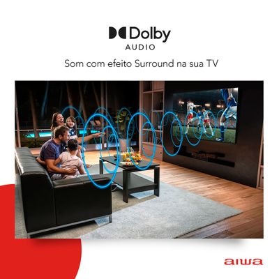 Smart TV AIWA 50” Android 4K Borda Ultrafina HDR10 Dolby Áudio AWS-TV-50-BL-02-A Bivolt