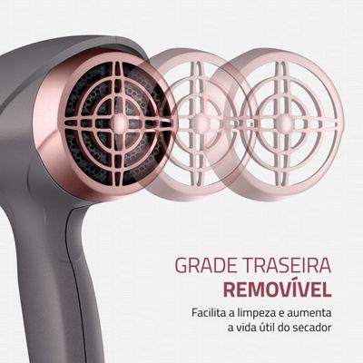 Secador de Cabelos Mondial Grafite/Rose - SCN-11 127V