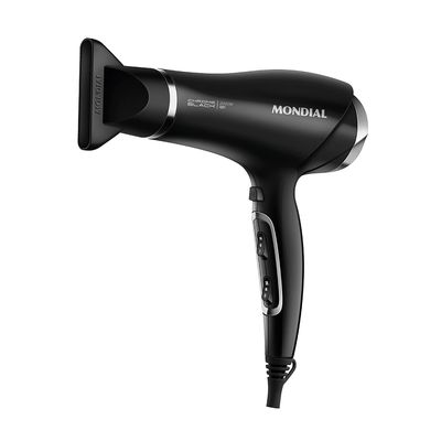 Secador de Cabelos Mondial Preto/Cromado Prata - SCN-04 220V