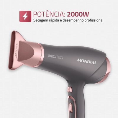 Secador de Cabelos Mondial Grafite/Rose - SCN-11 220V