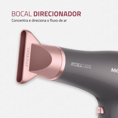 Secador de Cabelos Mondial Grafite/Rose - SCN-11 220V