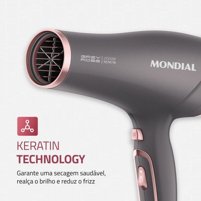 Secador de Cabelos Mondial Grafite/Rose - SCN-11 220V