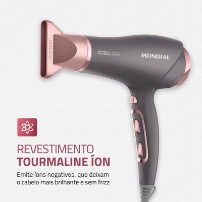 Secador de Cabelos Mondial Grafite/Rose - SCN-11 220V