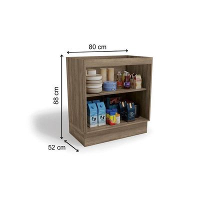 Balcão De Cozinha Maxxi G744 2 Portas S/ Tampo 80cm Nogal - Kappesberg