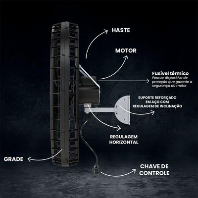 Ventilador De Parede 1m Ventisol Preto 220v