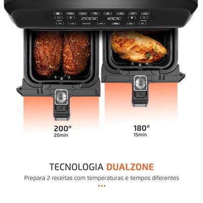 Fritadeira Air Fryer Dual Duplo Cesto 8l Mondial Afd-01-bi Air Fryer Afd-01-bi 127v/60hz