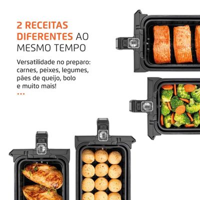 Fritadeira Air Fryer Dual Duplo Cesto 8l Mondial Afd-01-bi Air Fryer Afd-01-bi 127v/60hz