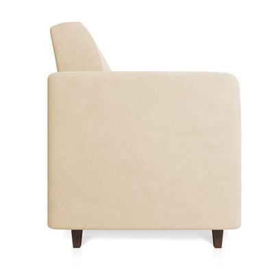 Sofá 03 Lugares Arezzo Suede Bege Pés Chanfrado Tabaco - D'rossi