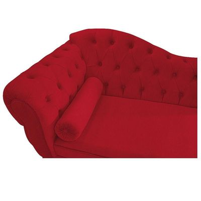Diva Recamier Diana 185cm Lado Direito Suede - Doce Sonho Móveis Vermelho