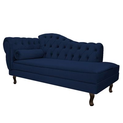 Kit Diva 140Cm Lado Direito E 02 Poltronas Julia Suede - Doce Sonho Móveis Azul Marinho