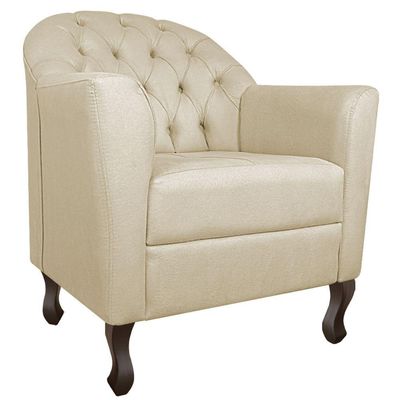 Kit Diva Recamier Diana 130Cm Lado Esquerdo E 02 Poltronas Julia Suede - Doce Sonho Móveis Bege