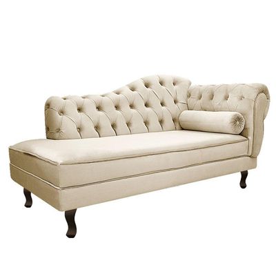 Kit Diva Recamier Diana 130Cm Lado Esquerdo E 02 Poltronas Julia Corano - Doce Sonho Móveis Bege