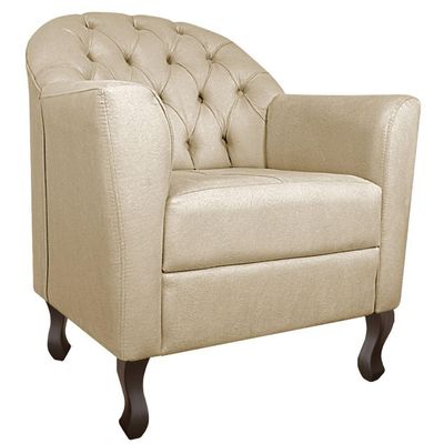Kit Diva Recamier Diana 130Cm Lado Esquerdo E 02 Poltronas Julia Corano - Doce Sonho Móveis Bege