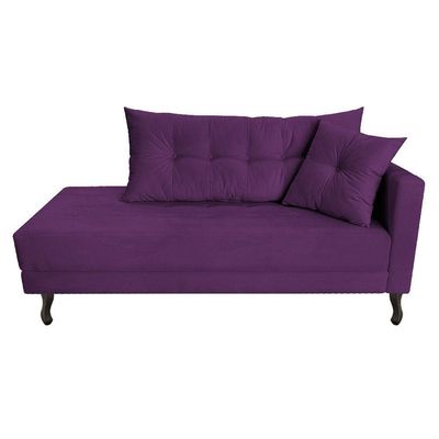 Kit Diva Recamier Azura 185Cm Lado Esquerdo E 02 Poltronas Classic Suede - Amarena Móveis Roxo