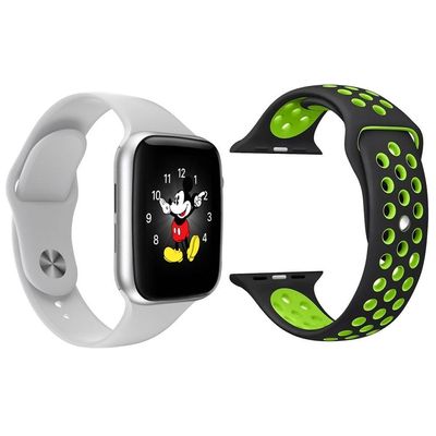 Kit Smartwatch Ld5 Branco +Pulseira Preto E Verde