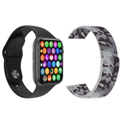 Kit Smartwatch Iwo9 Lite Preto +Pulseira Camuflada