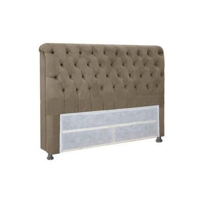 Cabeceira Cama Box Estofada Solteiro Solteiro Imperatriz Suede Marrom - Simbal
