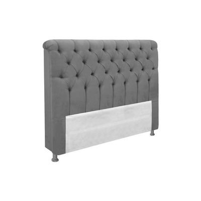 Cabeceira Cama Box Estofada Solteiro Solteiro Imperatriz Suede Cinza - Simbal