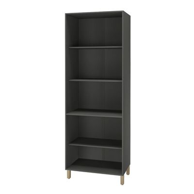 Paneleiro 80Cm 4 Portas Com Vidro Indekes Firenze Chumbo