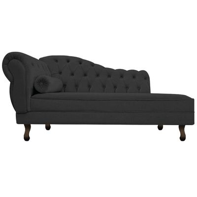 Diva Recamier Diana 130Cm Lado Direito Corano - Doce Sonho Móveis Cor Preto
