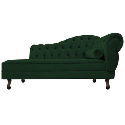 Kit Diva Recamier Diana 130Cm Lado Esquerdo E 02 Poltronas Classic Suede Verde