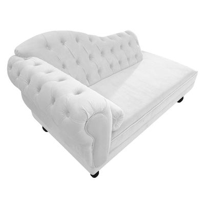 Diva Recamier Diana 130Cm Lado Direito Corano - Doce Sonho Móveis Cor Branco