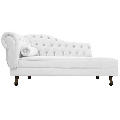 Diva Recamier Diana 130Cm Lado Direito Corano - Doce Sonho Móveis Cor Branco