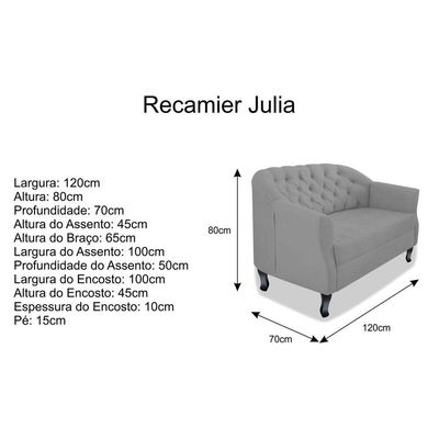 Namoradeira Julia A02 Corano - Doce Sonho Móveis Cor Cinza