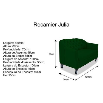 Namoradeira Julia A02 Suede - Doce Sonho Móveis Cor Verde