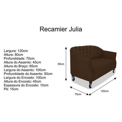 Kit Namoradeira E 02 Poltrona Julia A02 Corano Marrom