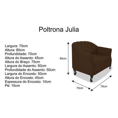 Kit Namoradeira E 02 Poltrona Julia A02 Corano Marrom