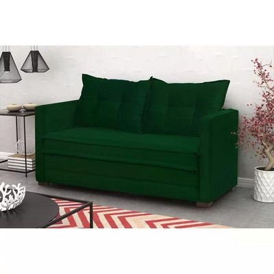 Sofa Cama 02 Lugares Londres Suede Verde D'monegatto Suede Verde