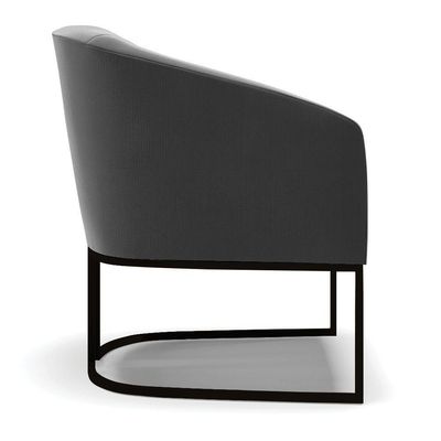Kit 2 Poltronas Stella Suede Preto Base Industrial Preto - D'Rossi