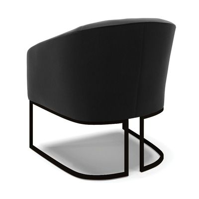 Kit 2 Poltronas Stella Suede Preto Base Industrial Preto - D'Rossi