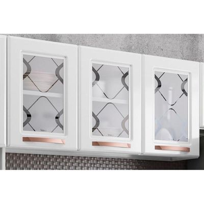 Cozinha Compacta Mirage New 3 Peças (2 Armários + 1 Paneleiro) CPT114 Branco/Preto - Telasul