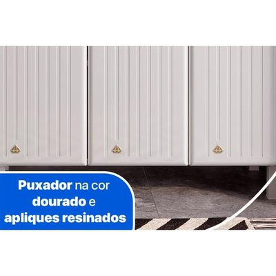 Gabinete de Cozinha Modulado Balcão Diamante 3 Portas e 3 Gavetas c/ Tampo 105cm Branco - Telasul