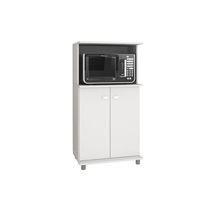 Balcão Lavanderia Multiuso BL-3307 c/ 2 Portas e Nicho p/ Microondas 60cm Branco - Tecno Mobili