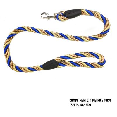 Guia Corda De Nylon Trançada Cachorro Grande Medio Porte