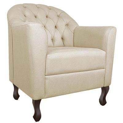 Kit Diva Recamier Diana 185Cm Lado Direito E 02 Poltronas Julia Linho - Amarena Móveis Bege