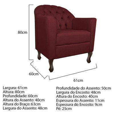 Kit Diva Recamier Diana 140Cm Lado Direito E 02 Poltronas Julia Suede - Amarena Móveis Bordô