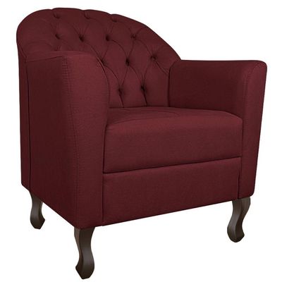 Kit Diva Recamier Diana 140Cm Lado Direito E 02 Poltronas Julia Suede - Amarena Móveis Bordô