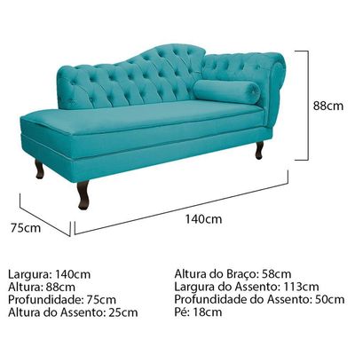 Kit Diva Diana 140Cm Lado Esquerdo E 02 Poltronas Julia Suede - Amarena Móveis Azul Turquesa